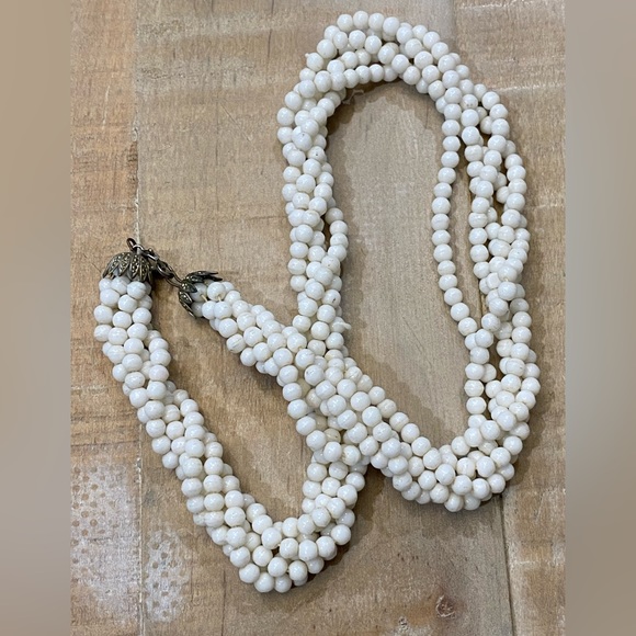 Vintage Jadeite 5 Strand twisted necklace 1950s - Picture 4 of 13